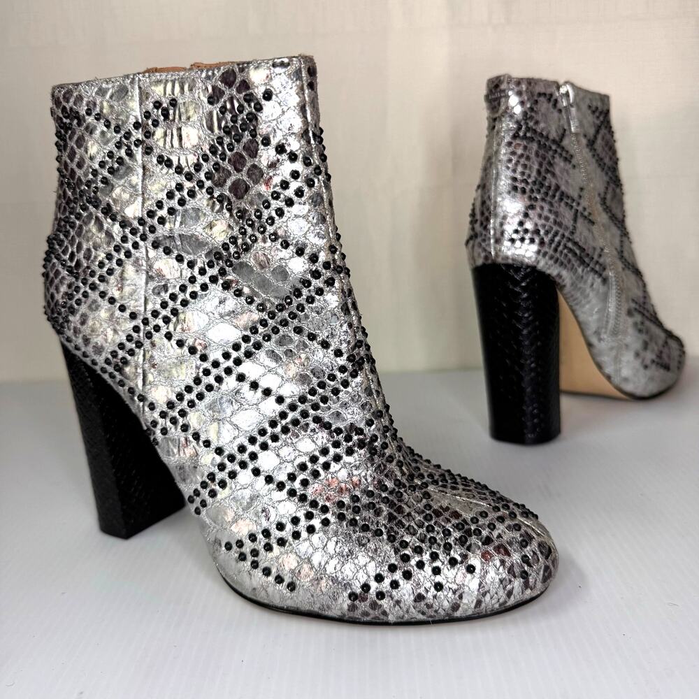 Calvin Klein Silver and Black Women's Ankle Boots